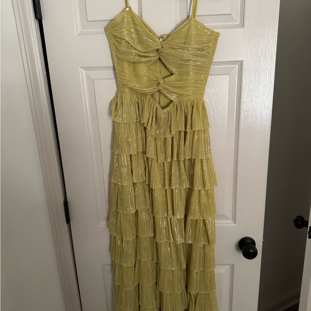 Gianni Bini Green Pleated Maxi Dress